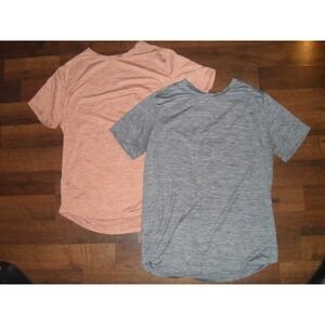All in Motion Performance Workout Shirt Mens Large Space Dye Gray Orange 2 Pack